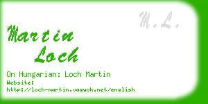 martin loch business card